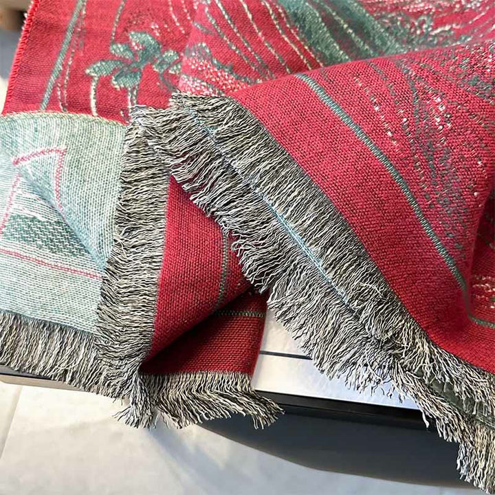 Buddha Stones, kwiaty lotosu, wzór fal oceanicznych, miękki szalik z frędzlami - image 8