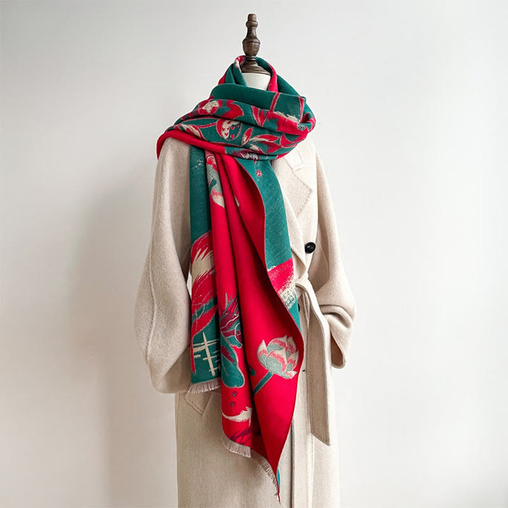 Buddha Stones, jesienne, lotos, ryba koi, ważka, przytulny szalik - image 4