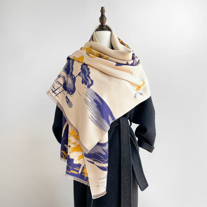 Buddha Stones, jesienne, lotos, ryba koi, ważka, przytulny szalik - image 9