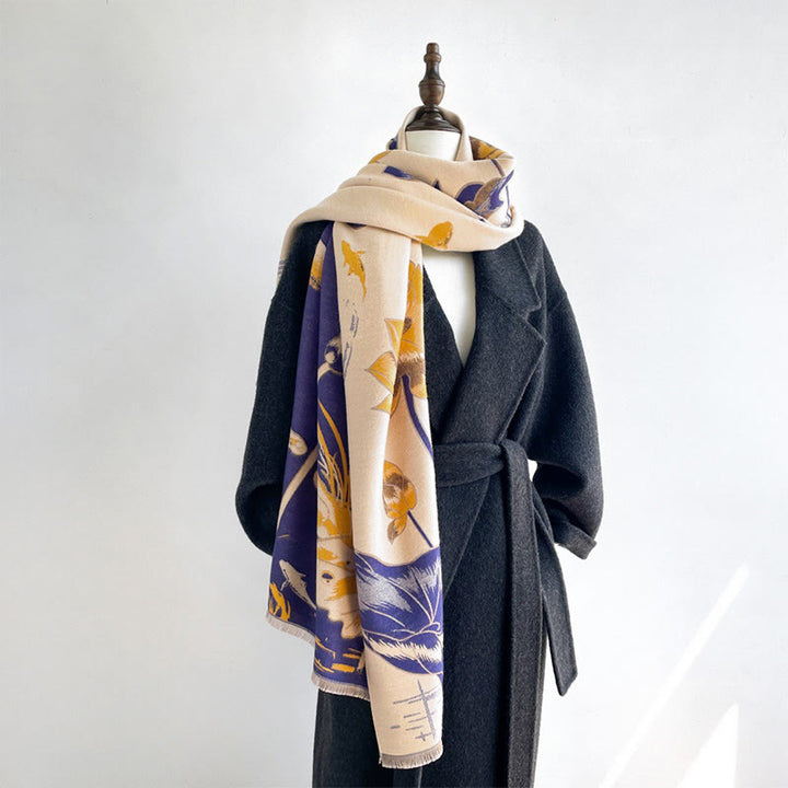 Buddha Stones, jesienne, lotos, ryba koi, ważka, przytulny szalik - image 10