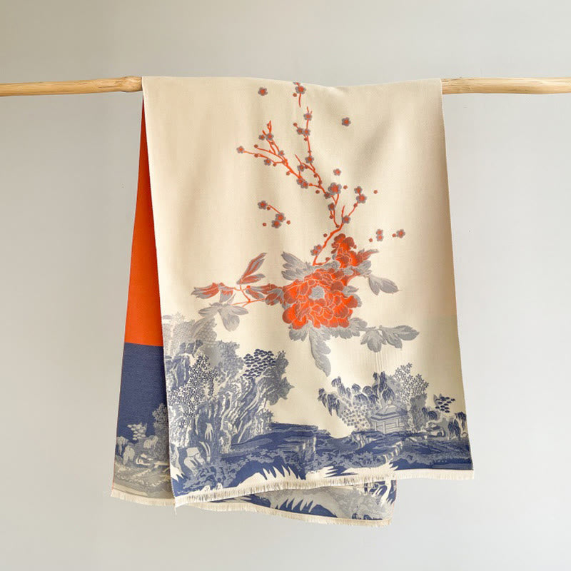 Buddha Stones, jesienne kwiaty, drzewa, pawilon, przytulny szalik - image 1