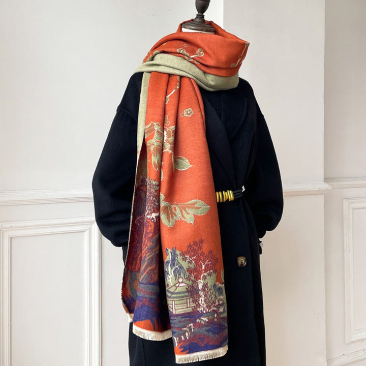 Buddha Stones, jesienne kwiaty, drzewa, pawilon, przytulny szalik - image 8