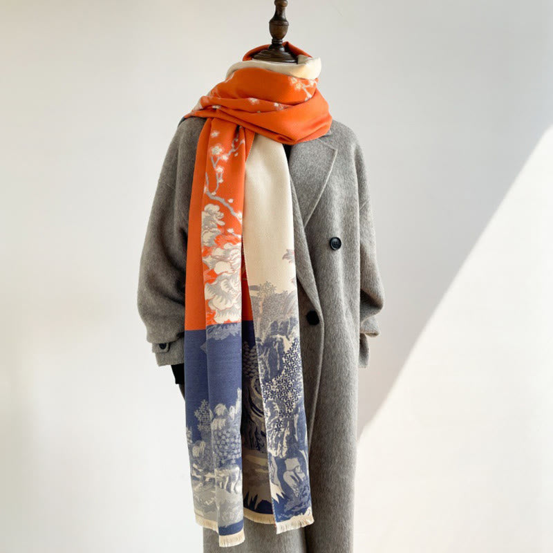 Buddha Stones, jesienne kwiaty, drzewa, pawilon, przytulny szalik - image 2