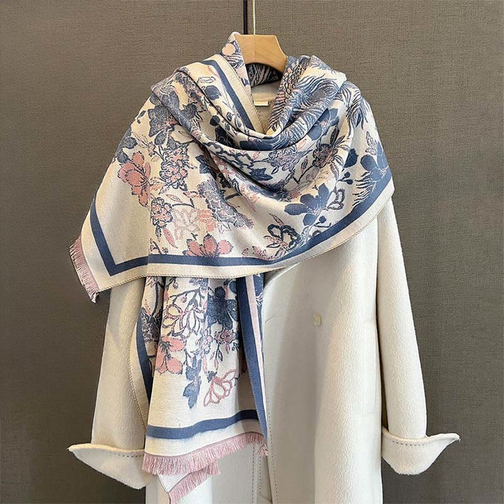 Miękki szal z motywem kwiatów feniksa i Buddha Stones - image 9