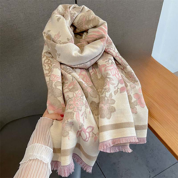 Miękki szal z motywem kwiatów feniksa i Buddha Stones - image 7