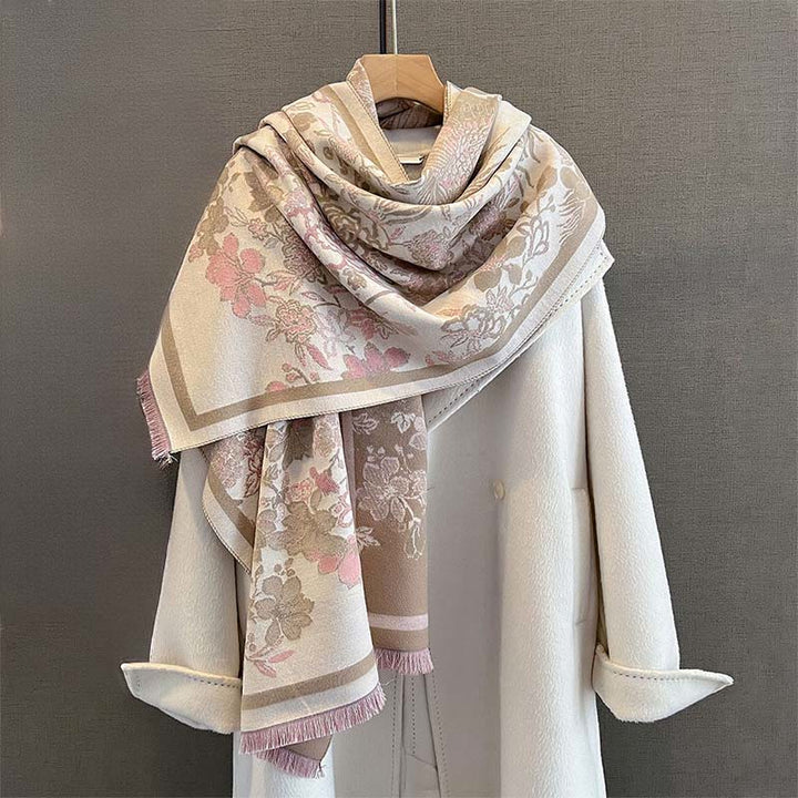 Miękki szal z motywem kwiatów feniksa i Buddha Stones - image 5