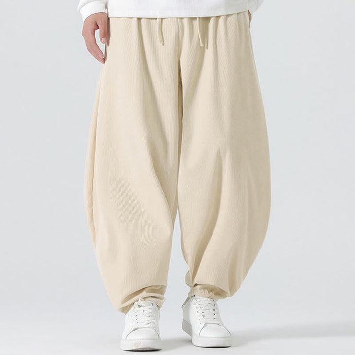 Spodnie haremowe męskie z kieszeniami i sztruksowymi, jednolitymi kolorami i Buddha Stones - image 14