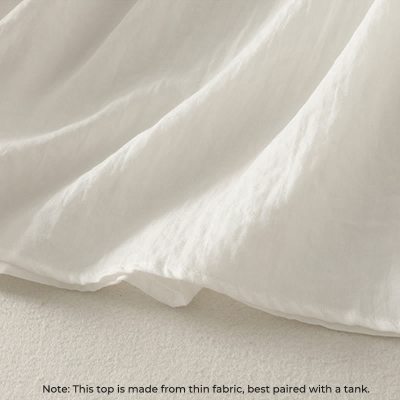 Koszula damska z długim rękawem z falbanką i białymi guzikami „Buddha Stones” - image 7