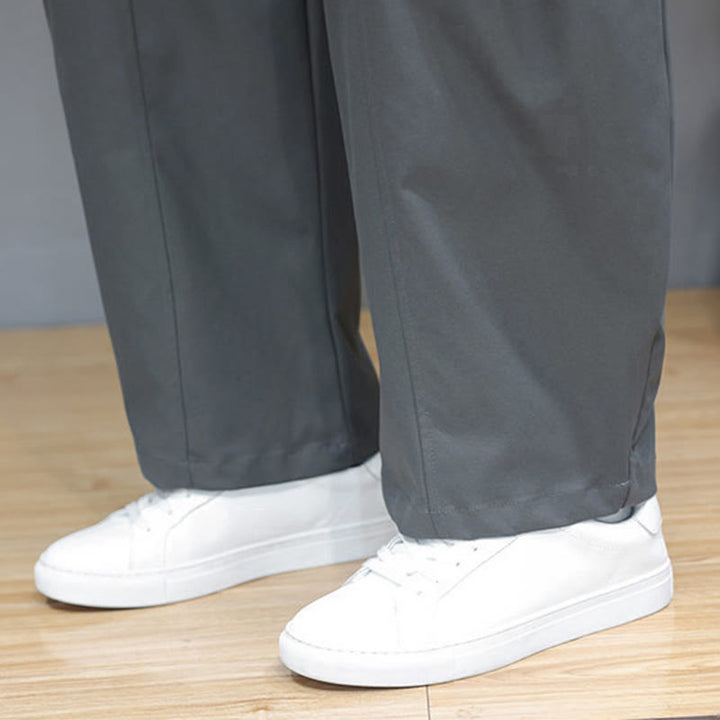 Męskie spodnie haremowe z skróconymi nogawkami i kieszeniami, z bawełny w kolorze naturalnym i Buddha Stones - image 21