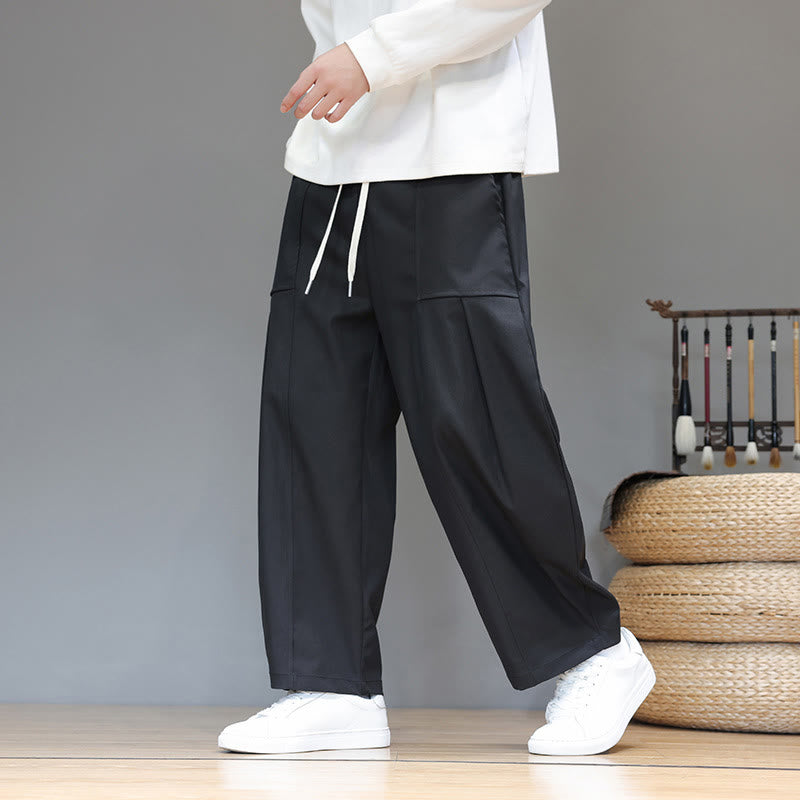 Męskie spodnie haremowe z skróconymi nogawkami i kieszeniami, z bawełny w kolorze naturalnym i Buddha Stones - image 23