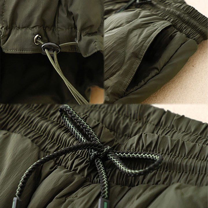 Buddha Stones Zimowe Zakrzywione Linie Ciepłe Damskie Spodnie Do Kostki Z Kieszeniami - image 15