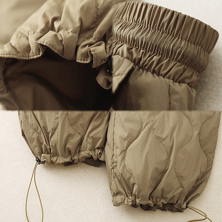 Buddha Stones Zimowe Zakrzywione Linie Ciepłe Damskie Spodnie Do Kostki Z Kieszeniami - image 7