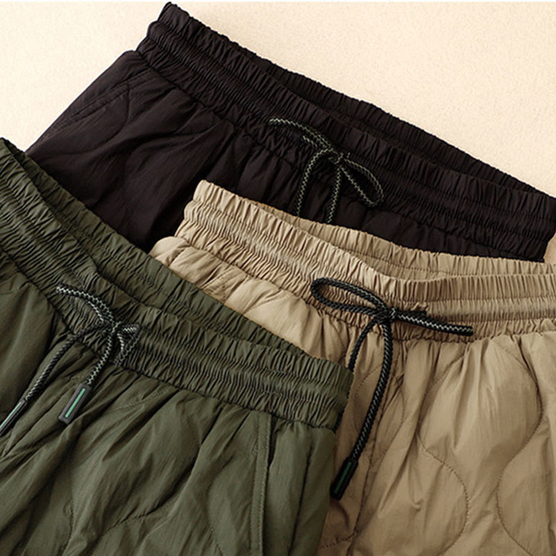 Buddha Stones Zimowe Zakrzywione Linie Ciepłe Damskie Spodnie Do Kostki Z Kieszeniami - image 18