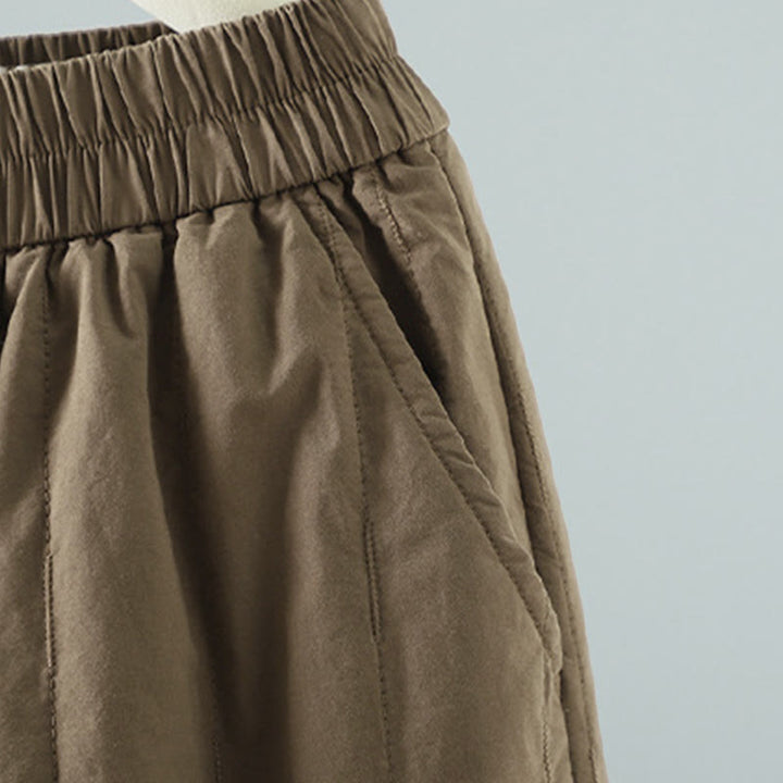 Spodnie harem damskie z bawełny z kieszeniami i prostymi liniami w paski z Buddha Stones - image 2