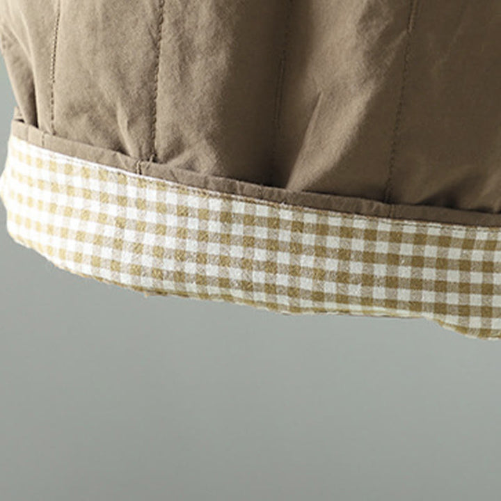 Spodnie harem damskie z kieszeniami i bawełnianą podszewką z polaru z motywem Buddha Stones w proste linie i paski - image 5