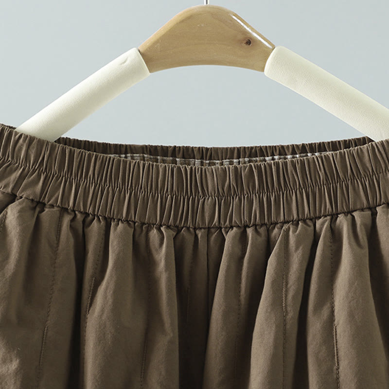 Spodnie harem damskie z kieszeniami i bawełnianą podszewką z polaru z motywem Buddha Stones w proste linie i paski - image 1