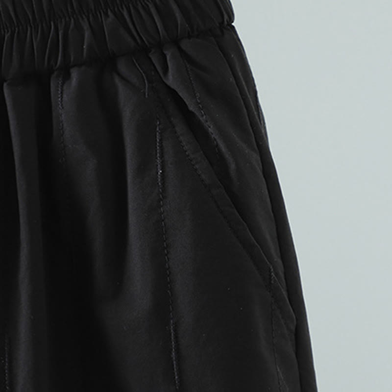 Spodnie harem damskie z bawełny z kieszeniami i prostymi liniami w paski z Buddha Stones - image 8