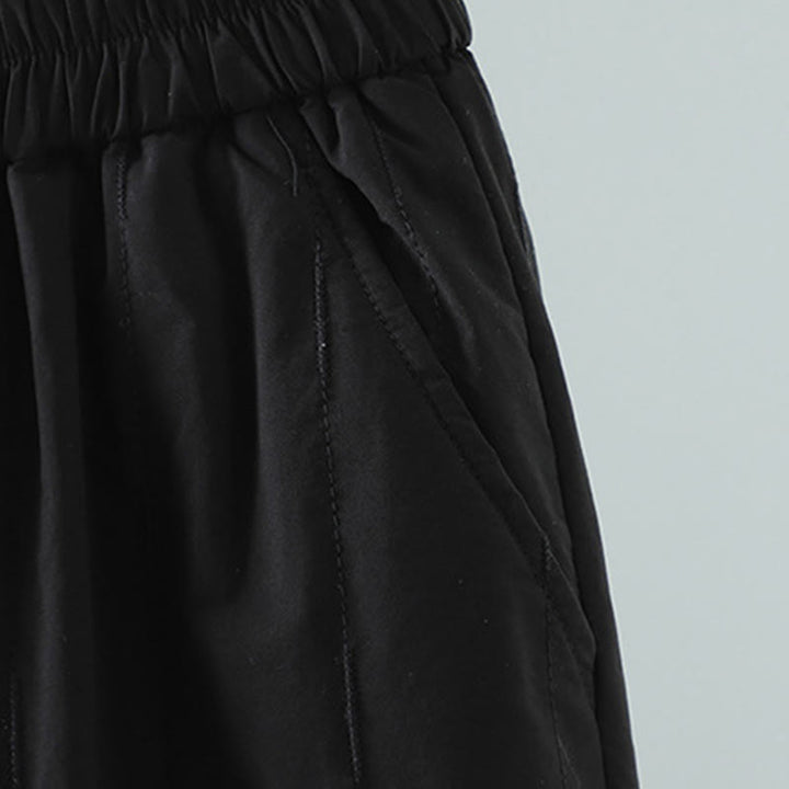 Spodnie harem damskie z kieszeniami i bawełnianą podszewką z polaru z motywem Buddha Stones w proste linie i paski - image 8