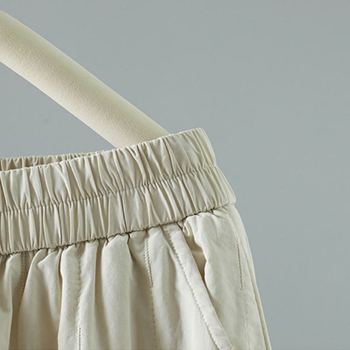 Spodnie harem damskie z kieszeniami i bawełnianą podszewką z polaru z motywem Buddha Stones w proste linie i paski - image 16