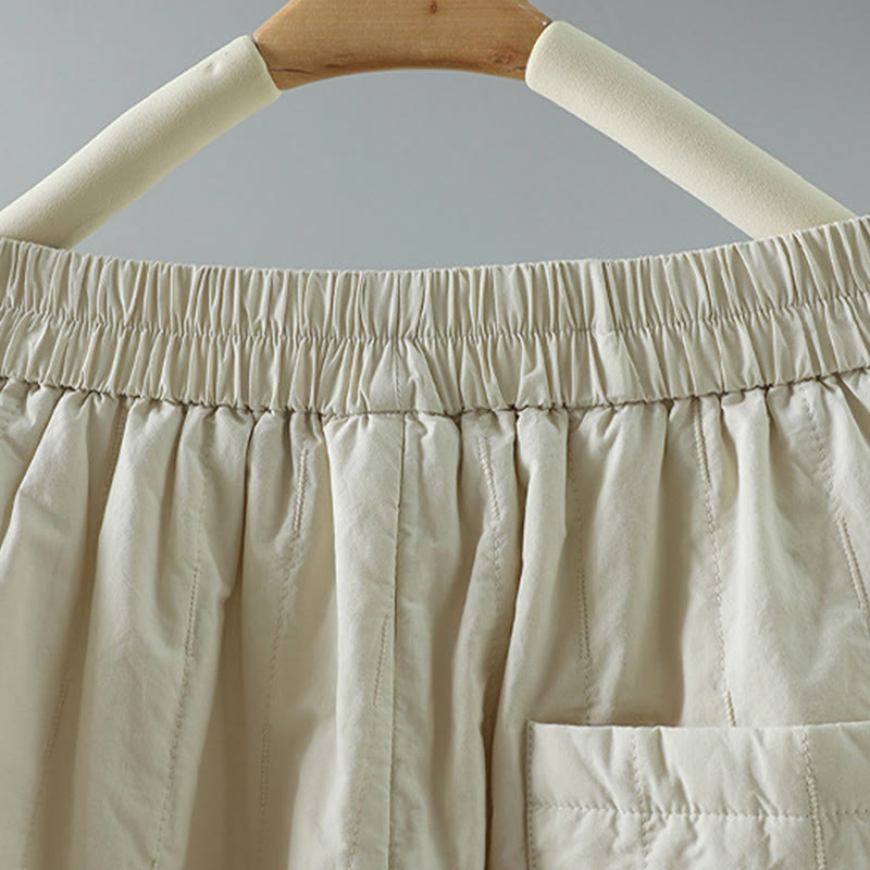 Spodnie harem damskie z kieszeniami i bawełnianą podszewką z polaru z motywem Buddha Stones w proste linie i paski - image 15