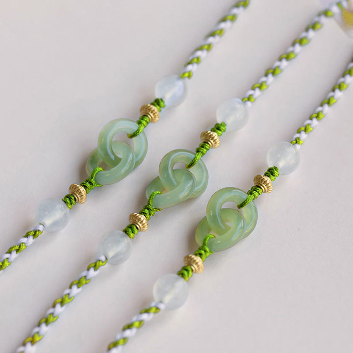 Bransoletka z zaplecionej liny z Buddha Stones, klamrą pokoju i miłością - image 3