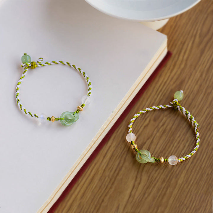 Bransoletka z zaplecionej liny z Buddha Stones, klamrą pokoju i miłością - image 1