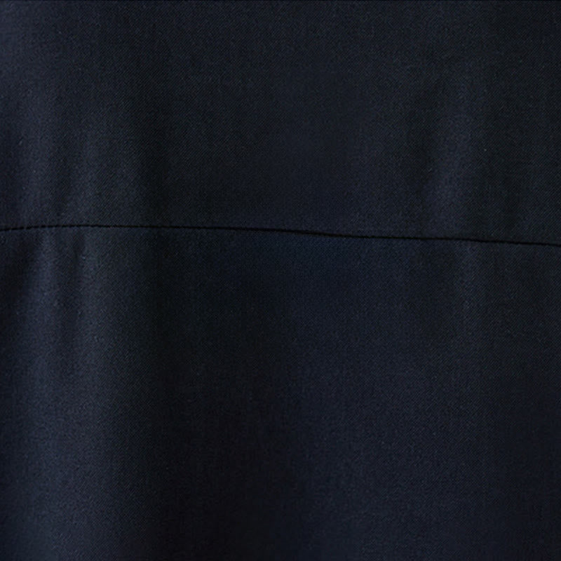 Koszula damska z długim rękawem z bawełny Buddha Stones w kolorze czarnym, gładka, z żabą i guzikami - image 8