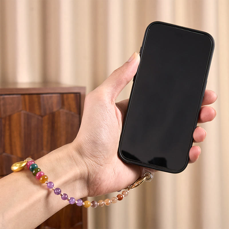 Buddha Stones Kolorowe Fu Charakter Ametyst Super Siedem Kryształ Brelok Telefon Wiszący Dekoracja - image 4