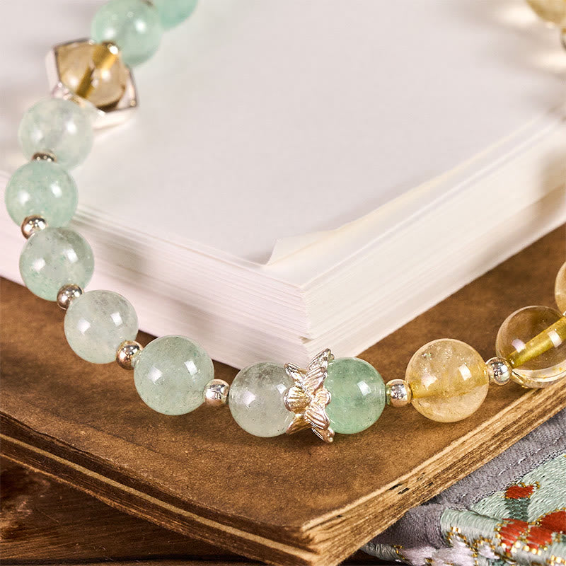 Buddha Stones, zielony kwarc truskawkowy, cytryn, koralikowy, uspokajający brelok do telefonu, dekoracja do zawieszenia - image 1