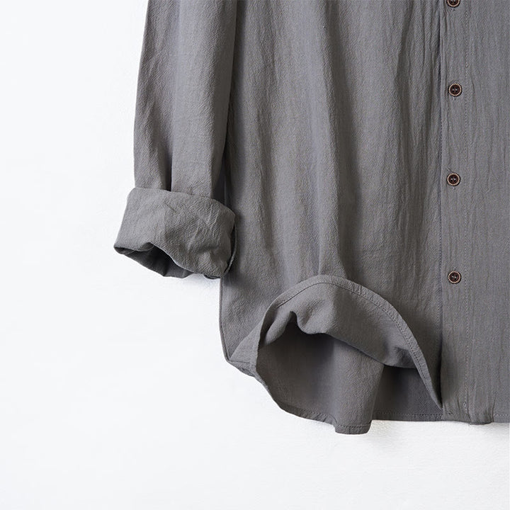 Buddha Stones z długim rękawem i kapturem, w jednolitym kolorze, z bawełny, z guzikami ściągającymi i sznurkiem - image 12