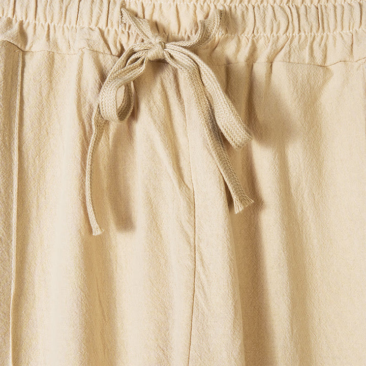 Spodnie bawełniane męskie z kieszeniami i jednolitym kolorem "Buddha Stones" z bocznymi guzikami - image 1