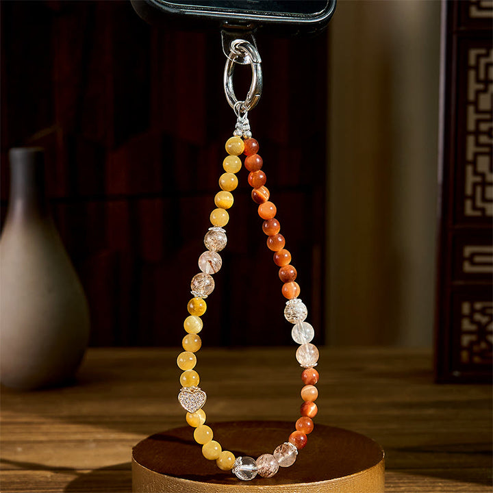 Buddha Stones , Złote Tygrysie Oko, Czerwone Tygrysie Oko, Serce, Brelok Siła, Dekoracja do Telefonu - image 3