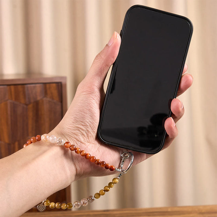 Buddha Stones , Złote Tygrysie Oko, Czerwone Tygrysie Oko, Serce, Brelok Siła, Dekoracja do Telefonu - image 5