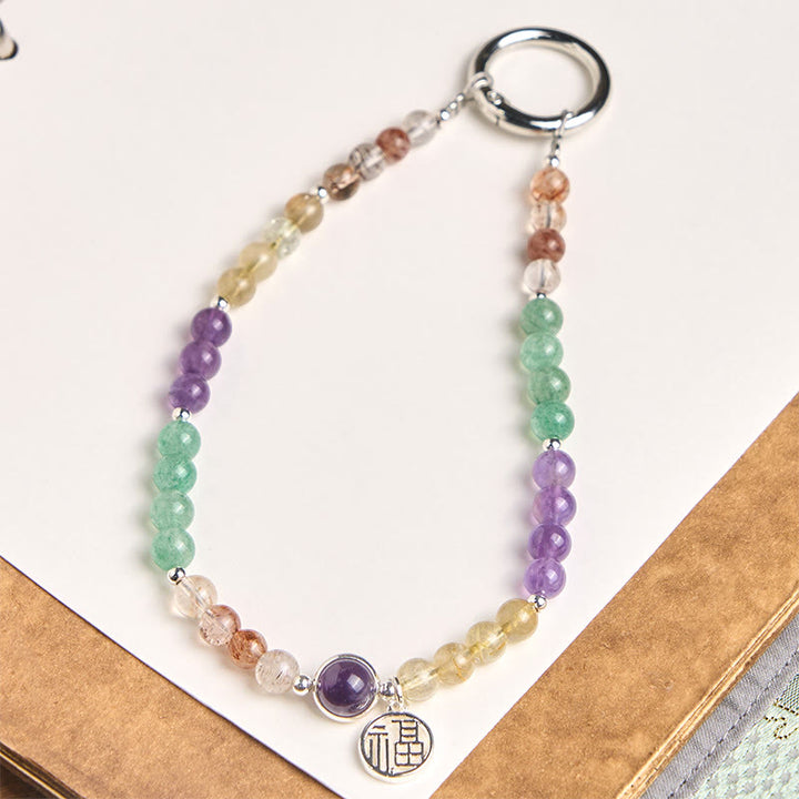 Buddha Stones Fu Charakter Urok Super Siedem Kryształów Wzrost Brelok Telefon Wiszący Dekoracja - Super Siedem Kryształów (Wzrost Duchowy ♥) - image 0