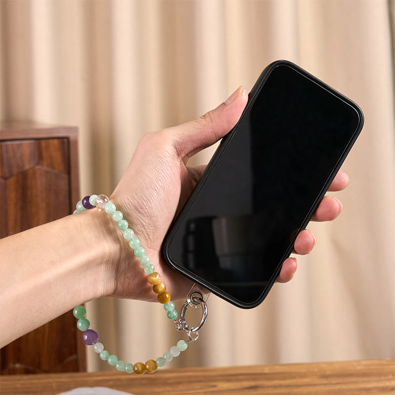 Buddha Stones z jadeitu, koralikowy brelok do kluczy z symbolem dobrobytu, dekoracja do telefonu - image 6