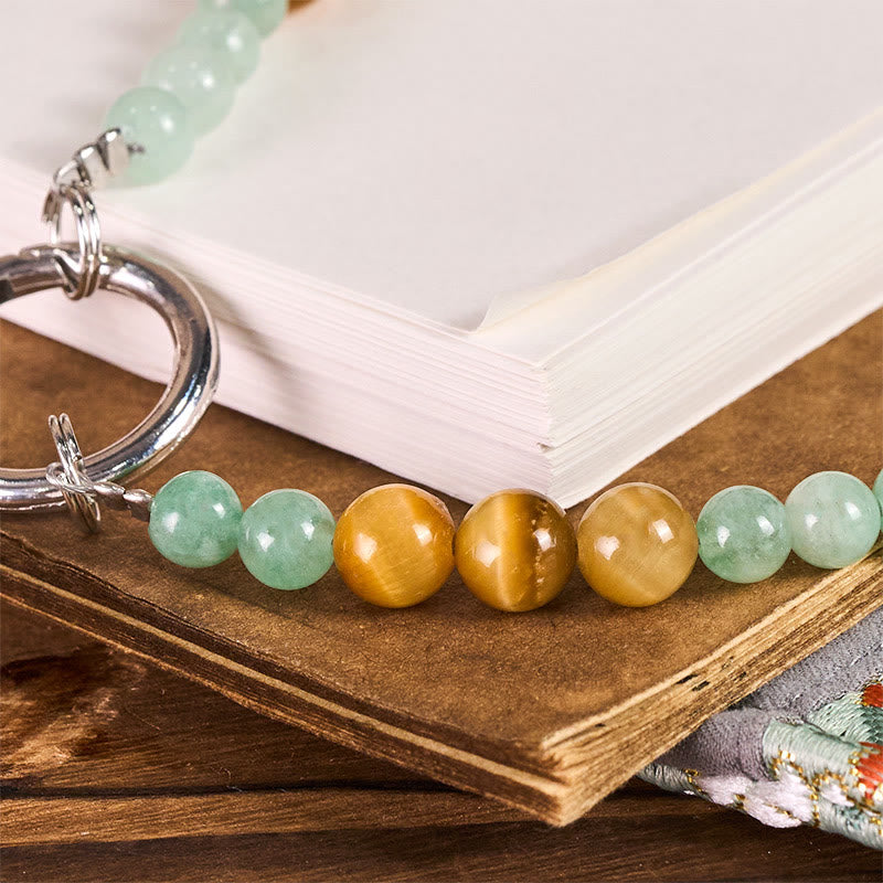 Buddha Stones z jadeitu, koralikowy brelok do kluczy z symbolem dobrobytu, dekoracja do telefonu - image 1