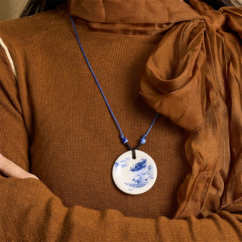 Buddha Stones, etniczna piwonia, kwiaty brzoskwini, symbol lotosu, ceramika, wisiorek oświecenia - image 22