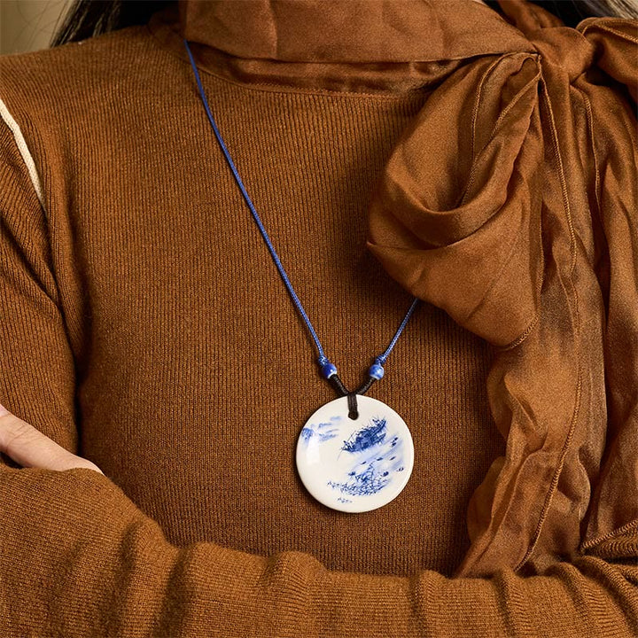 Buddha Stones, etniczna piwonia, kwiaty brzoskwini, symbol lotosu, ceramika, wisiorek oświecenia - image 22