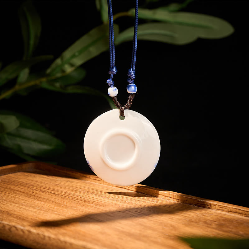 Buddha Stones, etniczna piwonia, kwiaty brzoskwini, symbol lotosu, ceramika, wisiorek oświecenia - image 14