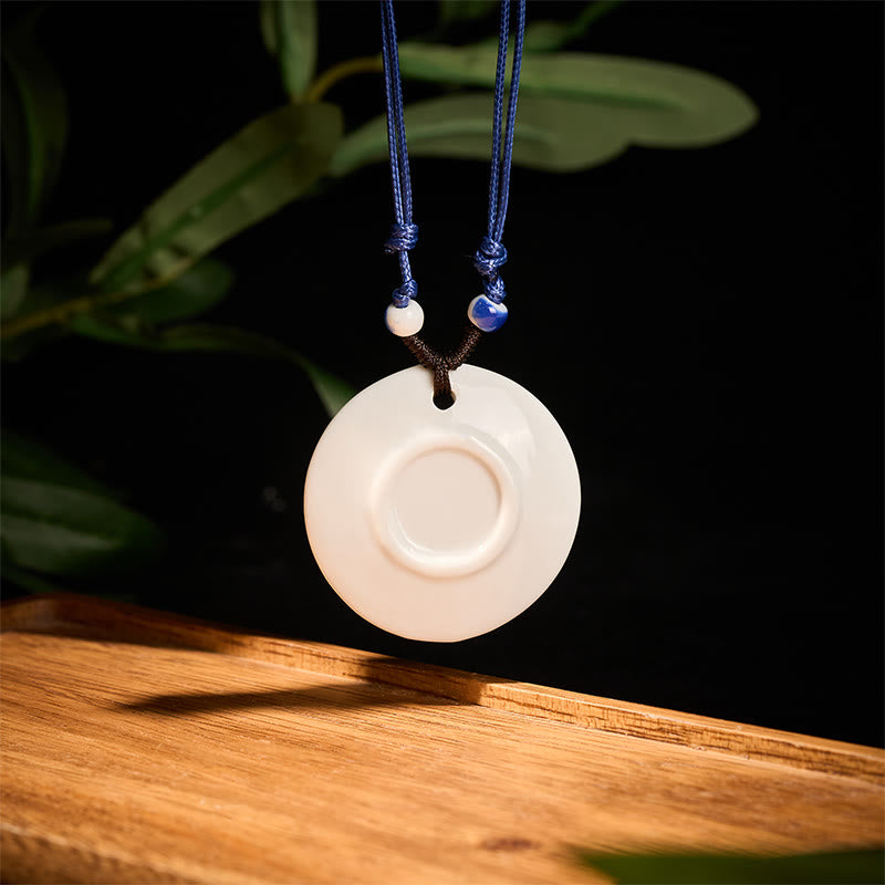 Buddha Stones, etniczna piwonia, kwiaty brzoskwini, symbol lotosu, ceramika, wisiorek oświecenia - image 15