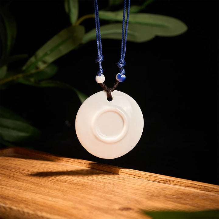 Buddha Stones, etniczna piwonia, kwiaty brzoskwini, symbol lotosu, ceramika, wisiorek oświecenia - image 15