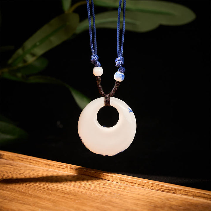 Buddha Stones, etniczna piwonia, kwiaty brzoskwini, symbol lotosu, ceramika, wisiorek oświecenia - image 2