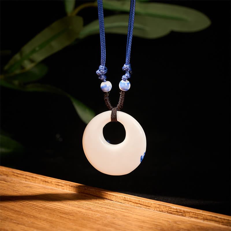 Buddha Stones, etniczna piwonia, kwiaty brzoskwini, symbol lotosu, ceramika, wisiorek oświecenia - image 7