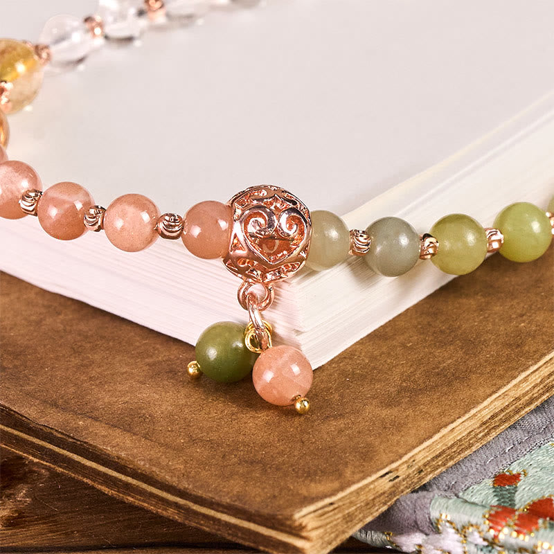 Buddha Stones , Cyjanowy Jadeit, Białe Kryształowe Koraliki Harmonii, Brelok do Kluczy, Dekoracja do Telefonu - image 1