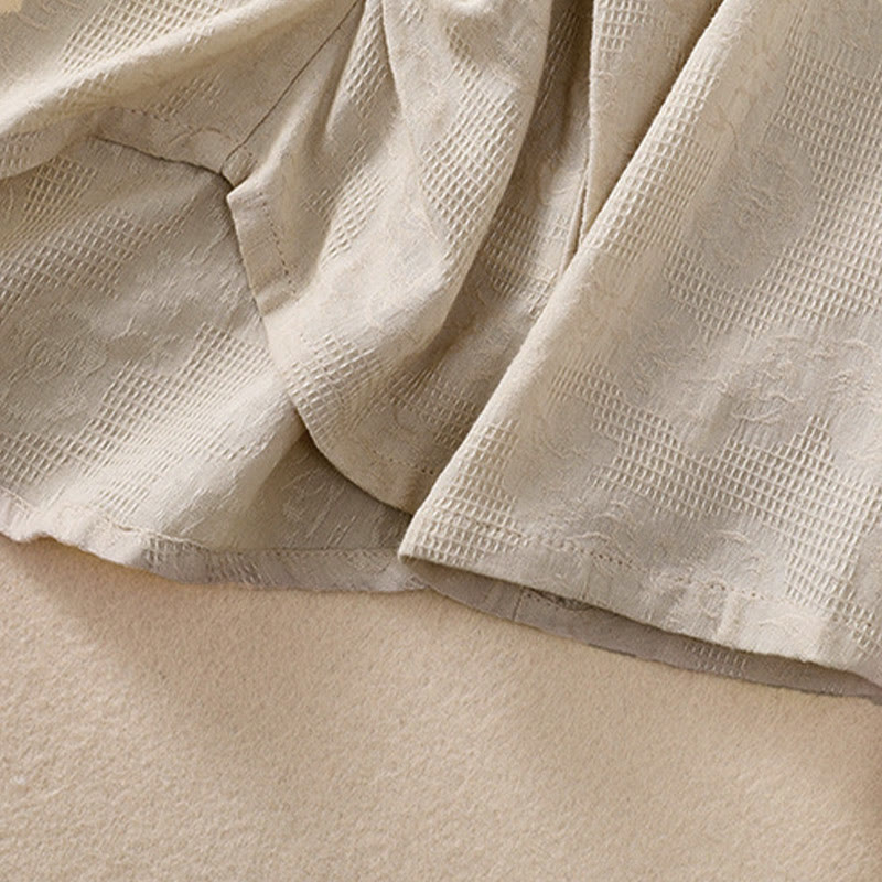 Koszula damska z długim rękawem z bawełny z nadrukiem "Buddha Stones" w nieregularnym dole i plisami - image 31