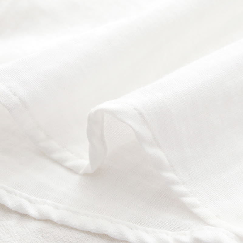 Koszula damska z długim rękawem z bawełny "Buddha Stones Fall White Green Grass Buttons" - image 14