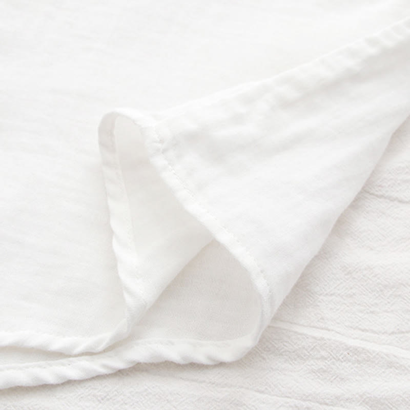 Koszula damska z długim rękawem z bawełny "Buddha Stones Fall White Green Grass Buttons" - image 13