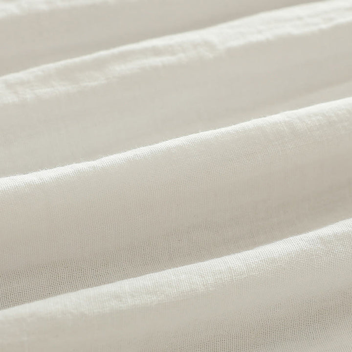 Koszula damska z długim rękawem z bawełny z haftowanymi guzikami w kształcie Buddha Stones w kolorze białym i geometrycznym - image 13