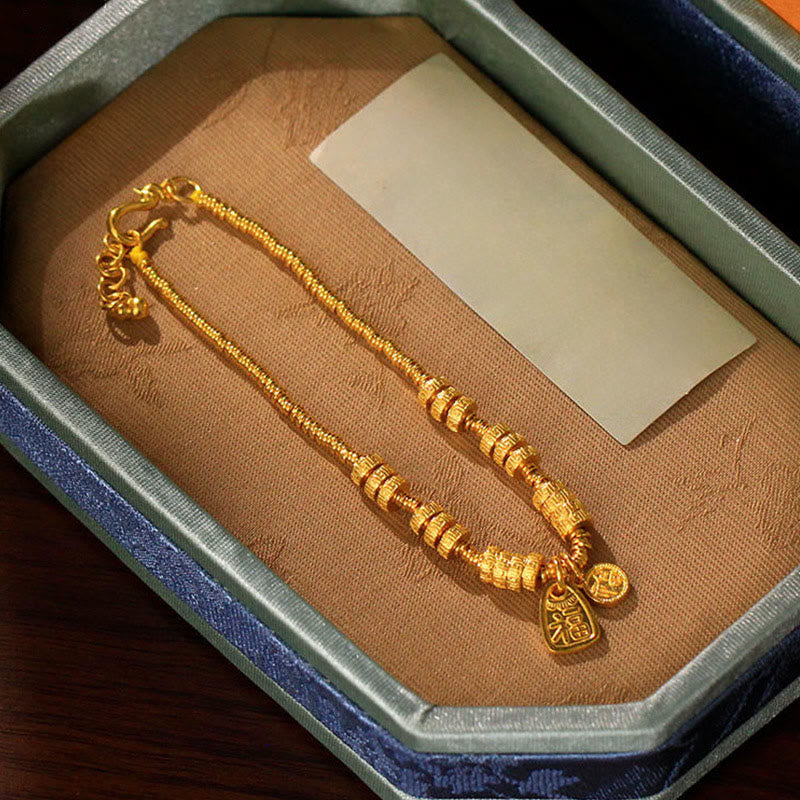 Bransoletka z Buddha Stones, miedzianym symbolem Fu, szczęśliwym talizmanem bogactwa - image 9