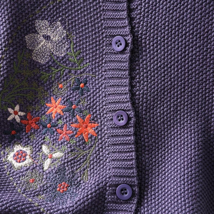 Sweter kardigan z długim rękawem i haftowanymi guzikami z motywem kamieni Buddha Stones damskiej - image 10